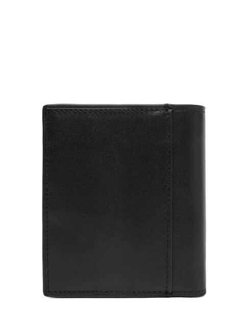 CK PLAQUE Portefeuille vertical en cuir sur noir - Portefeuilles Homme