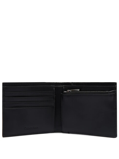CK PLAQUE Portefeuille en cuir sur noir - Portefeuilles Homme