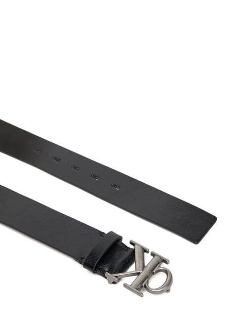 CK HARDWARE Ceinture en cuir noir/argent antique - Ceintures