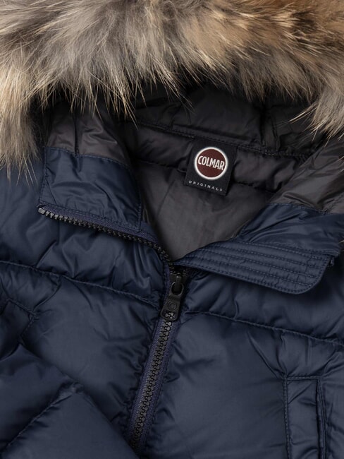 E-CONCRETE Doudoune &agrave; capuche bleu marine-vulcain - B&eacute;b&eacute; Vestes