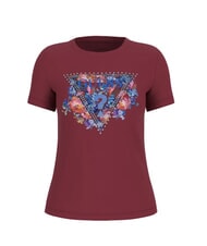 GUESS SS CN PEONY TRIANGLE T-shirt à manches courtes avec imprimé vin - T-shirt - 3