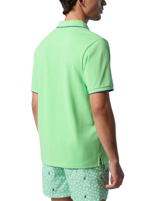 COLLAR STRIPED Polo &agrave; manches courtes en coton vert d'&eacute;t&eacute; - chemise polo