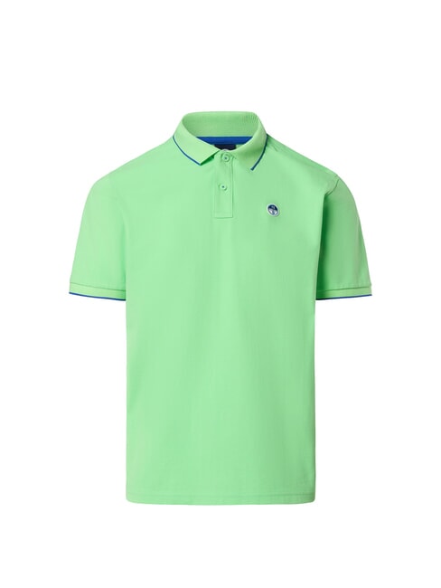 COLLAR STRIPED Polo à manches courtes en coton vert d'été - chemise polo