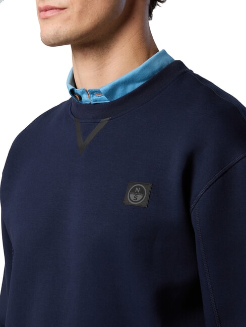 LOGO Sweat-shirt à col rond bleu marine - Pulls molletonnés