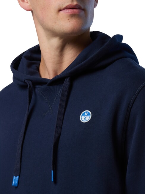 ROUND LOGO Sweat &agrave; capuche en coton bleu marine - Pulls molletonn&eacute;s