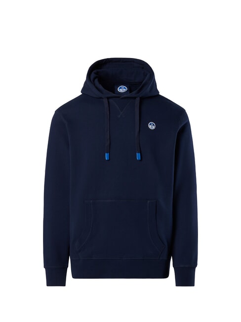 ROUND LOGO Sweat &agrave; capuche en coton bleu marine - Pulls molletonn&eacute;s