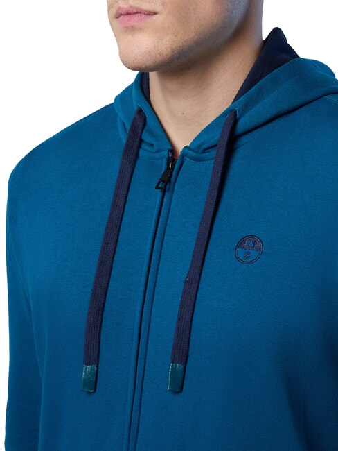 LOGO Sweat &agrave; capuche enti&egrave;rement zipp&eacute; vert d'eau - Pulls molletonn&eacute;s