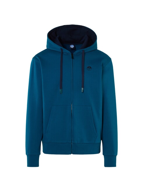 LOGO Sweat &agrave; capuche enti&egrave;rement zipp&eacute; vert d'eau - Pulls molletonn&eacute;s