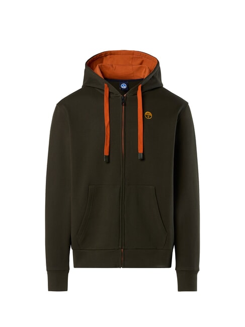 LOGO Sweat à capuche entièrement zippé vert forêt - Pulls molletonnés