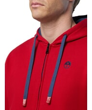 NORTH SAILS LOGO Sweat &agrave; capuche enti&egrave;rement zipp&eacute; lave rouge - Pulls molletonn&eacute;s - 3
