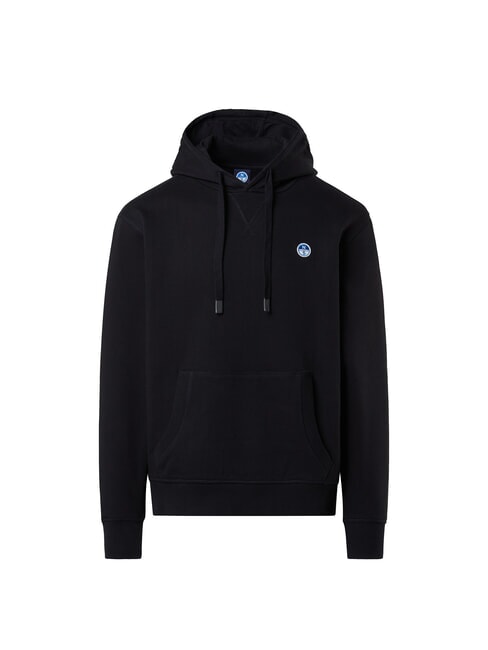 ROUND LOGO Sweat à capuche en coton noir - Pulls molletonnés