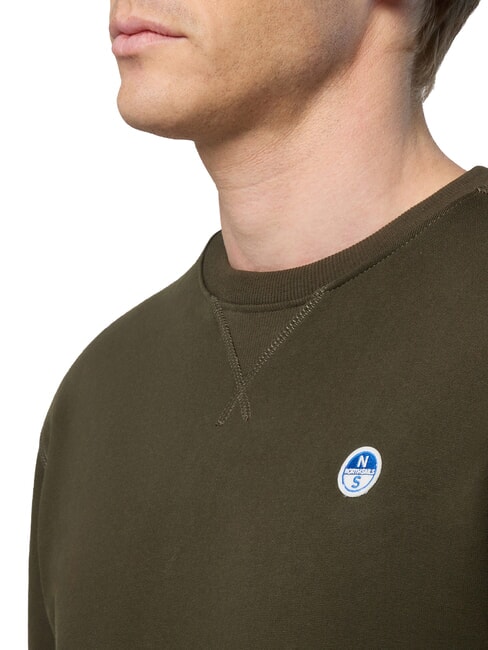 ROUND LOGO Sweat-shirt ras du cou en coton vert forêt - Pulls molletonnés