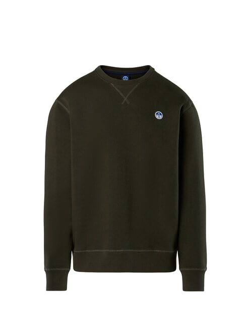 ROUND LOGO Sweat-shirt ras du cou en coton vert forêt - Pulls molletonnés