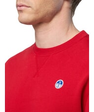 NORTH SAILS ROUND LOGO Sweat-shirt ras du cou en coton lave rouge - Pulls molletonn&eacute;s - 3