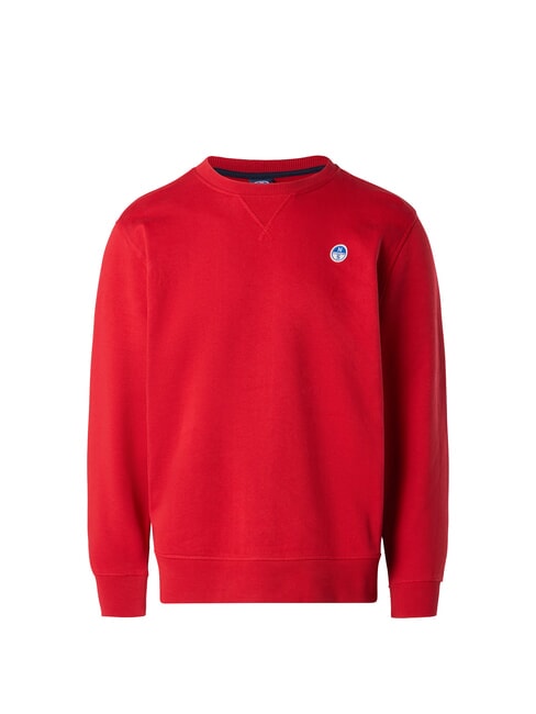ROUND LOGO Sweat-shirt ras du cou en coton lave rouge - Pulls molletonnés