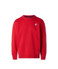 NORTH SAILS ROUND LOGO Sweat-shirt ras du cou en coton lave rouge - Pulls molletonnés - 4