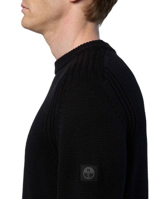 N|S Pull col rond en coton noir - Pulls pour hommes