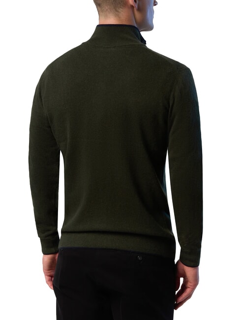 N|S Pull col roul&eacute; demi-zip vert for&ecirc;t - Pulls pour hommes
