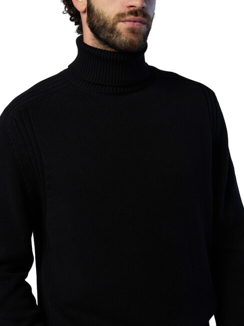 N|S Pull col roulé en coton noir - Pulls pour hommes