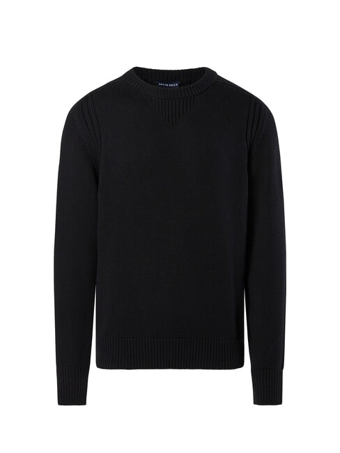 N|S Pull col rond en coton noir - Pulls pour hommes