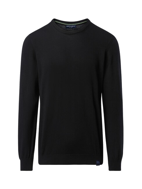 N|S Pull col rond en laine noir - Pulls pour hommes