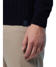 NORTH SAILS N|S Pull ras du cou en maille torsad&eacute;e bleu marine - Pulls pour hommes - 4