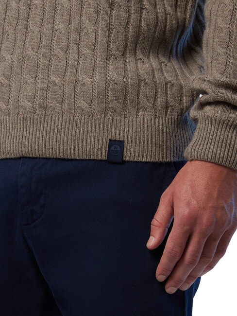 N|S Pull ras du cou en maille torsad&eacute;e m&eacute;lange de fossiles - Pulls pour hommes