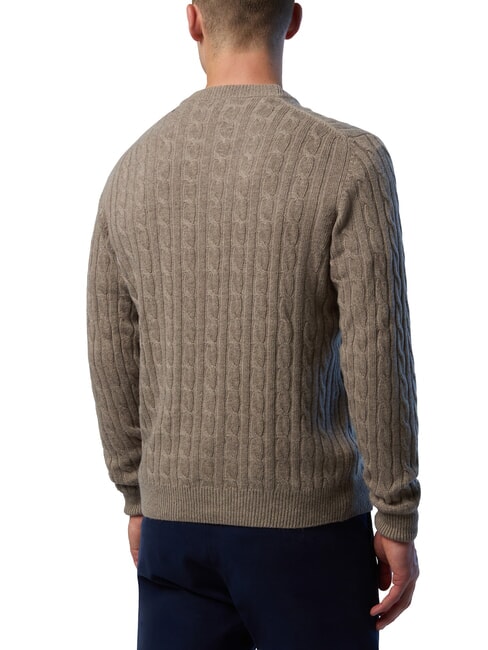 N|S Pull ras du cou en maille torsad&eacute;e m&eacute;lange de fossiles - Pulls pour hommes