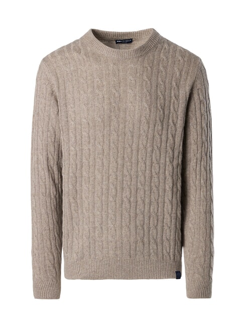 N|S Pull ras du cou en maille torsad&eacute;e m&eacute;lange de fossiles - Pulls pour hommes