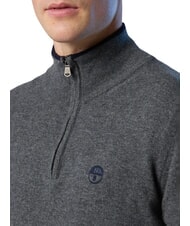 NORTH SAILS N|S Pull col roul&eacute; demi-zip m&eacute;lange gris moyen - Pulls pour hommes - 3