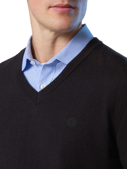 N|S Pull col V noir - Pulls pour hommes