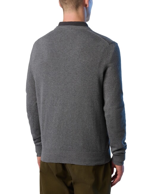 N|S Pull col V mélange gris moyen - Pulls pour hommes