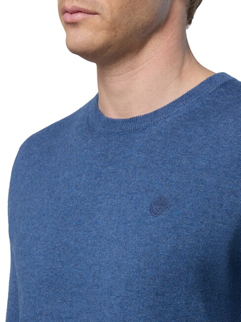 N|S Pull &agrave; col rond denim bleu m&eacute;lang&eacute; - Pulls pour hommes