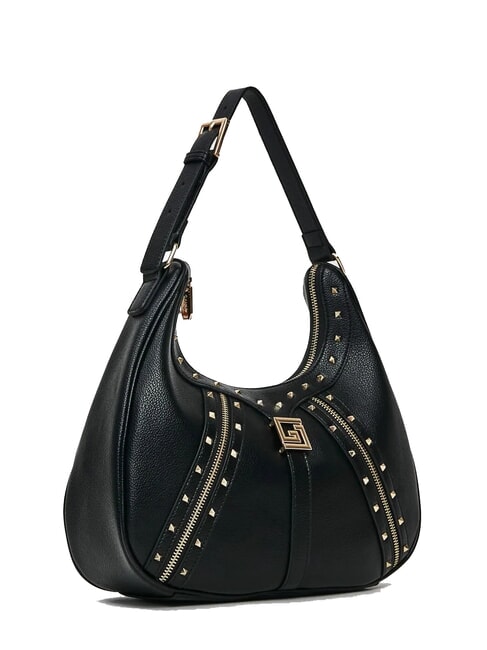 EMMA Sac bandouli&egrave;re hobo avec clous NOIR - Sacs pour Femme