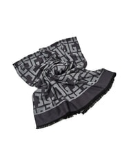 GAUDÌ ESTELLE Écharpe à franges avec logo all-over gris - Écharpes - 2