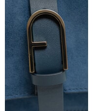 FURLA FLOW Petit sac en cuir avec bandoulière tons gris-bleu - Sacs pour Femme - 4