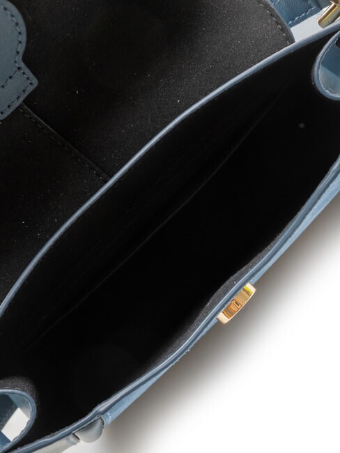 FLOW Petit sac en cuir avec bandoulière tons gris-bleu - Sacs pour Femme