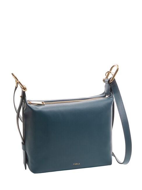 TONIE Sac à bandoulière en cuir gris bleu - Sacs pour Femme