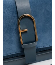 FURLA FLOW Sac en cuir moyen avec bandoulière tons gris-bleu - Sacs pour Femme - 4