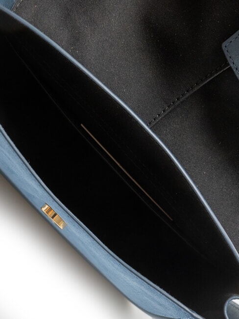 FLOW Sac en cuir moyen avec bandoulière tons gris-bleu - Sacs pour Femme