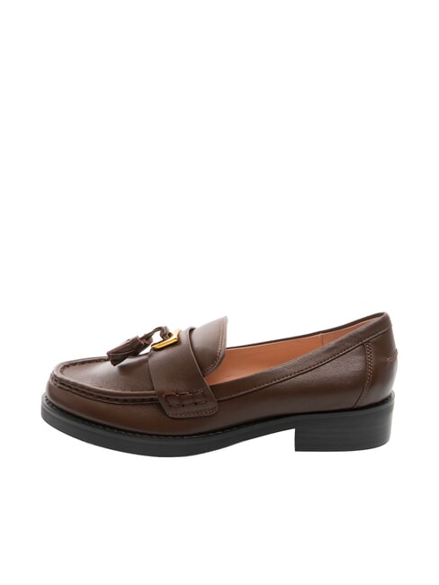 BEAT SELLERIA Mocassins en cuir &agrave; pompon brunette - Chaussures Femme