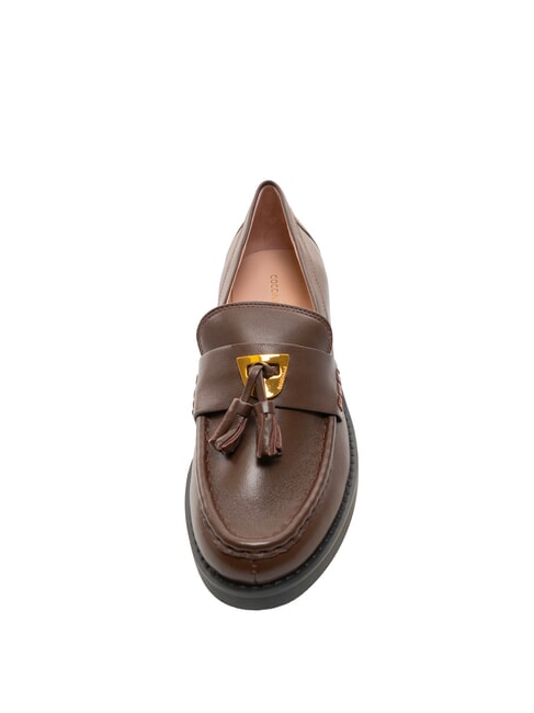 BEAT SELLERIA Mocassins en cuir &agrave; pompon brunette - Chaussures Femme