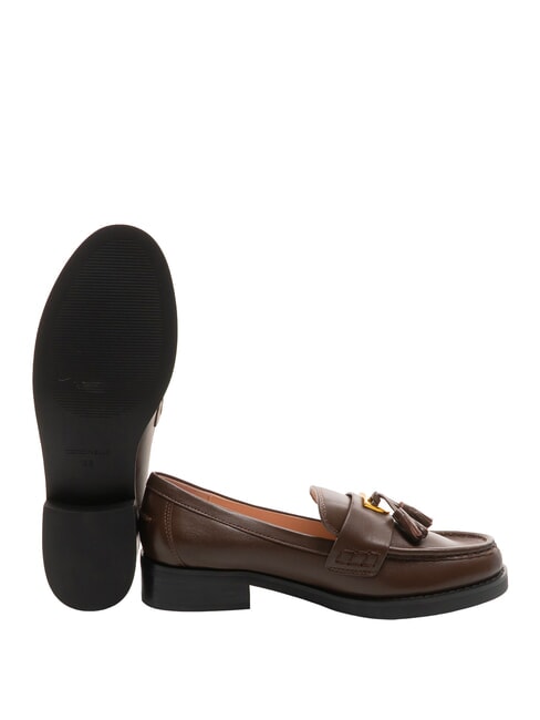 BEAT SELLERIA Mocassins en cuir &agrave; pompon brunette - Chaussures Femme