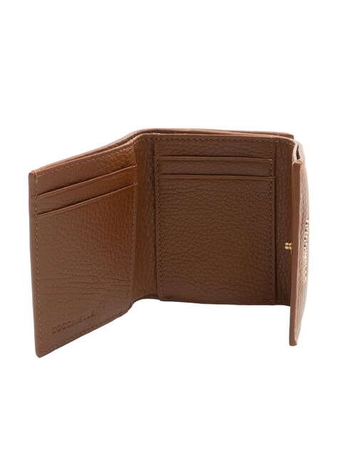 METALLIC SOFT Portefeuille en cuir grainé Cognac - Portefeuilles Femme