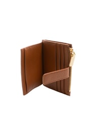 COCCINELLE METALLIC SOFT Portefeuille plat en cuir textur&eacute; Cognac - Portefeuilles Femme - 2