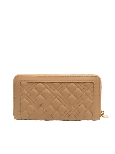 QUILTED Grand portefeuille zipp&eacute; beige - Portefeuilles Femme