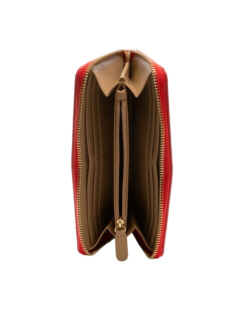 QUILTED Grand portefeuille zipp&eacute; ROUGE - Portefeuilles Femme