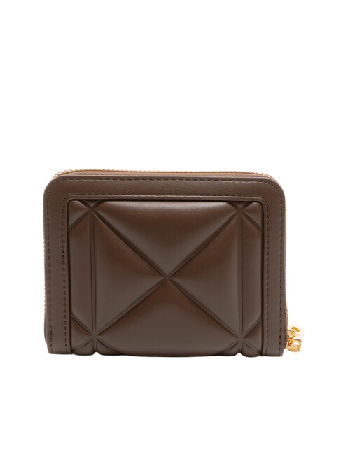 EMBOSSED Portefeuille compact à fermeture éclair chocolat - Portefeuilles Femme