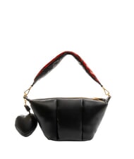 LOVE MOSCHINO PUFFY LOGO Petit sac bandoulière pochette coeur noir/rouge/noir - Sacs pour Femme - 4