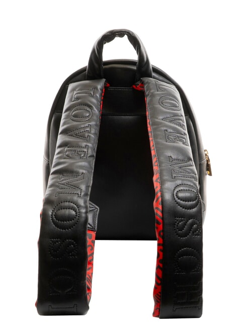 PUFFY LOGO Sac à dos avec pochette en forme de cœur noir/rouge/noir - Sacs pour Femme